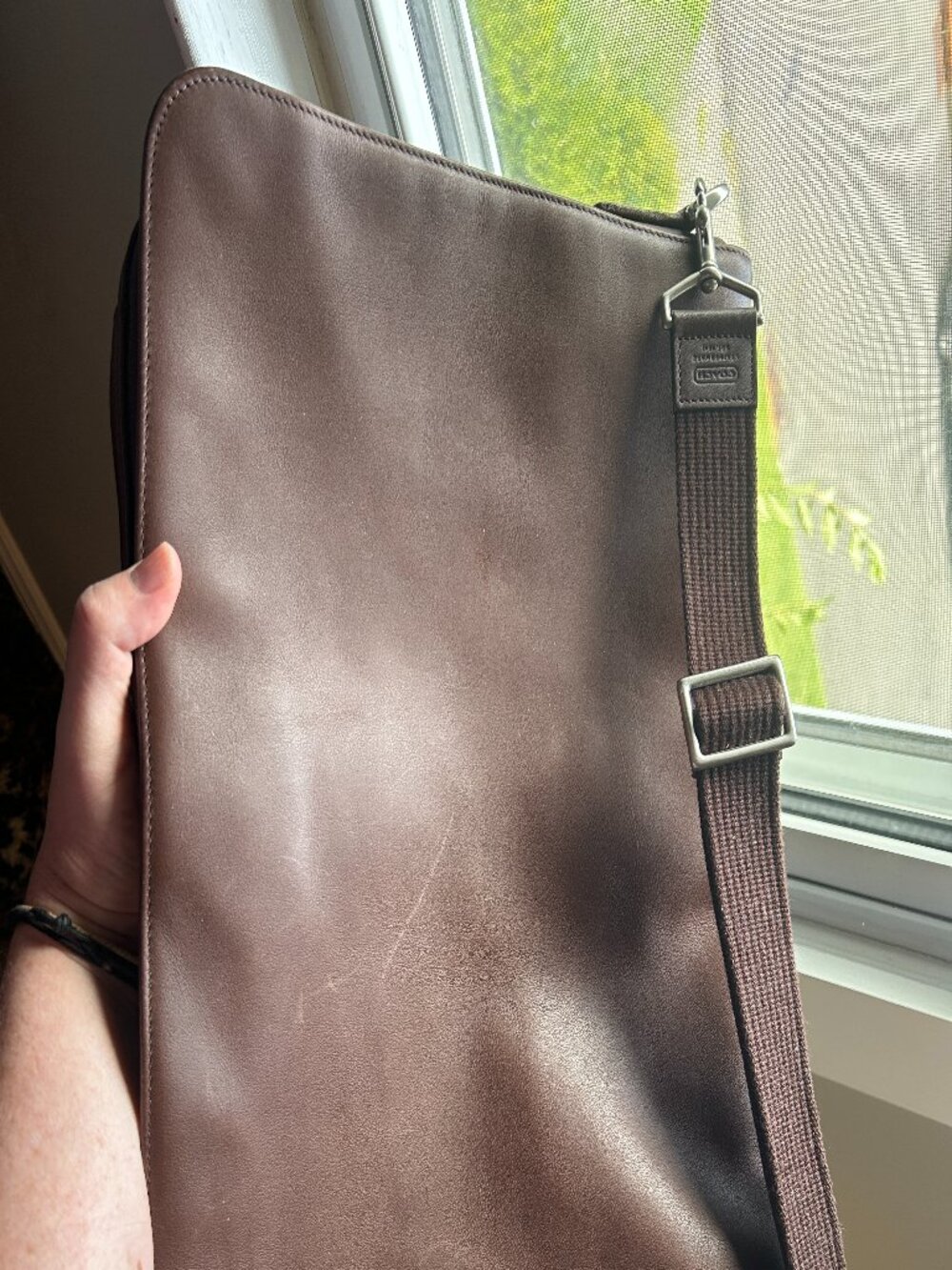 Vintage Coach 5216 Brown Leather Legacy Messenger Briefcase Bag